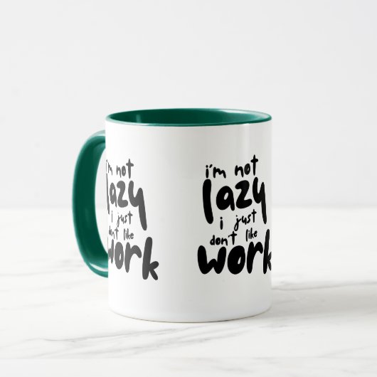 Funny Lazy Work Sarcastic Office Quote Coffee Mug マグカップ (正面左)