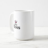 Funny Leadership Coffee Mug with Crown for Him コーヒーマグカップ (正面左)