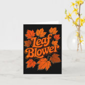 Funny Leaf Blower Fall Autumn Costume Matching Out カード (黄色い花)