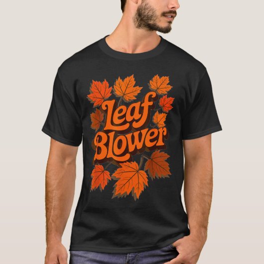 Funny Leaf Blower Fall Autumn Costume Matching Out Tシャツ (正面)