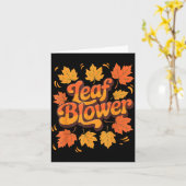 Funny Leaf Blower Fall Costume Couple Halloween Ma カード (黄色い花)