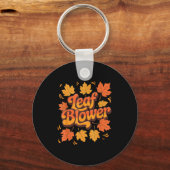 Funny Leaf Blower Fall Costume Couple Halloween Ma キーホルダー (正面)