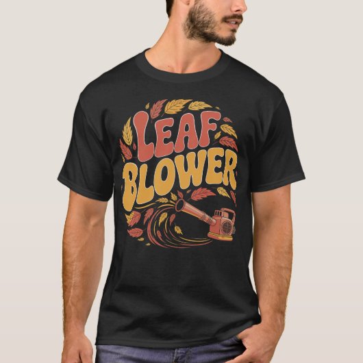 Funny Leaf Blower Retro Gardening Fall Halloween Tシャツ (正面)