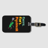 Funny Leaping Pickle Sorry Can't Pickleball ラゲッジタグ (正面横)