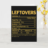 Funny Leftovers Nutrition Facts Thanksgiving Food カード (黄色い花)