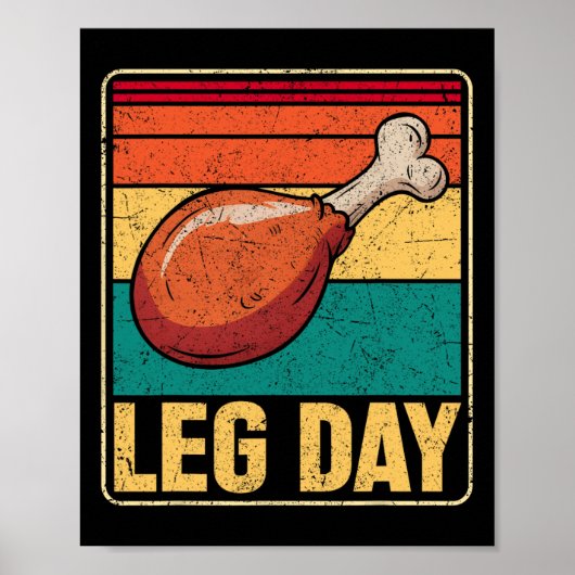 Funny Leg Day Costume Turkey Day Pilgrim Thanksgiv ポスター (正面)