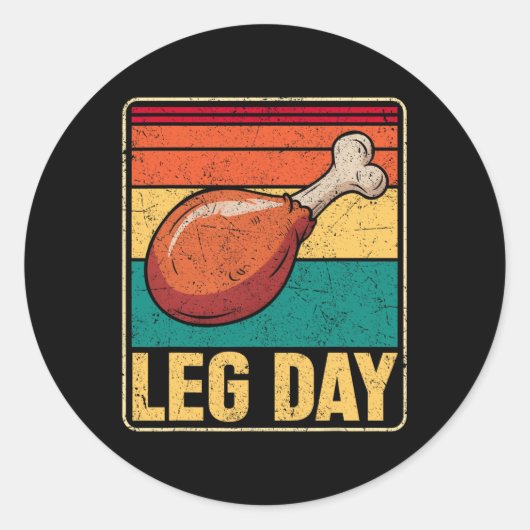 Funny Leg Day Costume Turkey Day Pilgrim Thanksgiv ラウンドシール (正面)