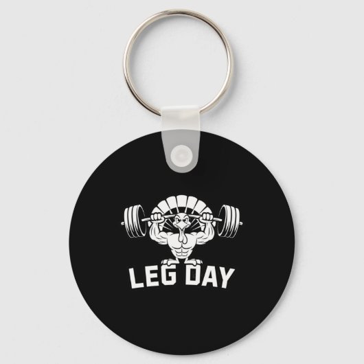Funny Leg Day Thanksgiving Turkey Deadlifting Dead キーホルダー (正面)