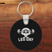 Funny Leg Day Thanksgiving Turkey Deadlifting Dead キーホルダー (正面)