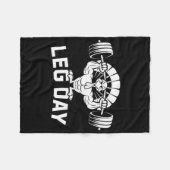 Funny Leg Day Thanksgiving Turkey Deadlifting Dead フリースブランケット (正面(横))