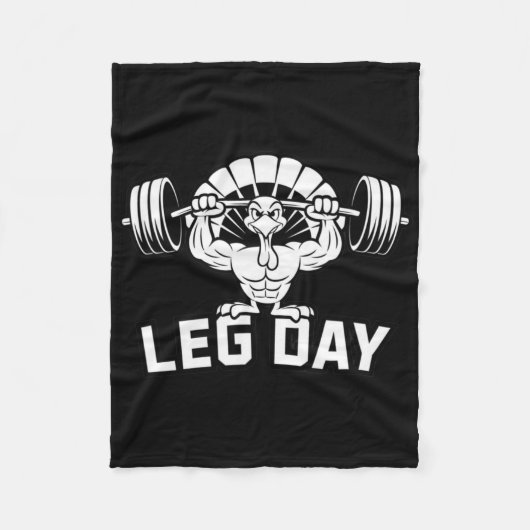Funny Leg Day Thanksgiving Turkey Deadlifting Dead フリースブランケット (正面)