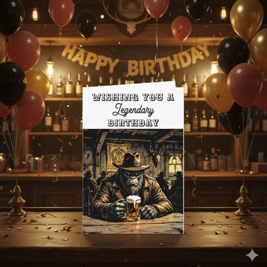 Funny Legendary Bigfoot Birthday  カード