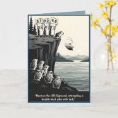 Funny lemmings themed Birthday カード (黄色い花)