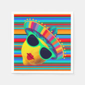 Funny Lemon Lady With Sombrero Party スタンダードカクテルナプキン (正面)