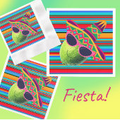 Funny Lemon Lady With Sombrero Party スタンダードカクテルナプキン