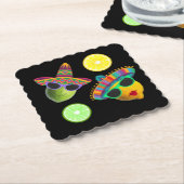 Funny Lemon Lime Party Fiesta  ペーパーコースター (アングル)
