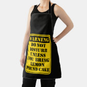 Funny lemon pound cake warning sign baking humor エプロン (インサイチュ)