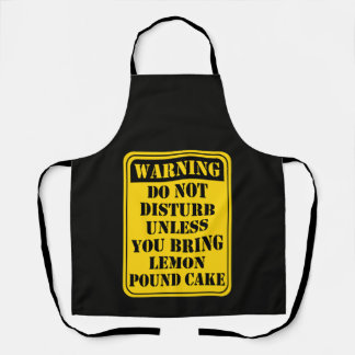 Funny lemon pound cake warning sign baking humor エプロン