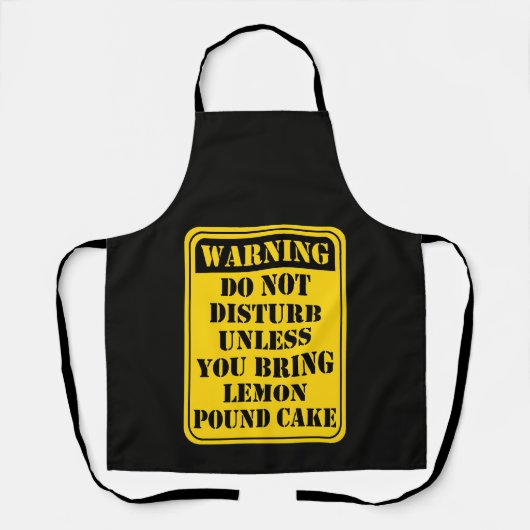 Funny lemon pound cake warning sign baking humor エプロン (正面)