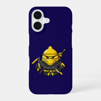 Funny Lemon Shinobi Ninja Nunchucks Illustration iPhone 16ケース