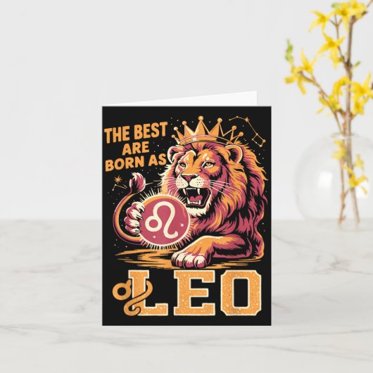 Funny Leo Birthday Quote Astrology Horoscope Gift  カード (黄色い花)