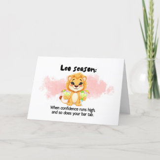 Funny Leo Season Zodiac Birthday Card サンキューカード