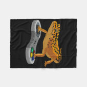 Funny Leopard Gecko Bearded Dragon Gift Kids Cool  フリースブランケット (正面(横))
