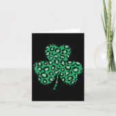 Funny Leopard Print Shamrock St. Patrick's Day Gif カード (正面)