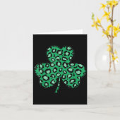 Funny Leopard Print Shamrock St. Patrick's Day Gif カード (黄色い花)