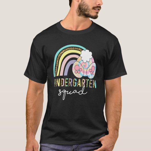 Funny Leopard Rainbow Kindergarten Bunny Easter Ch Tシャツ (正面)