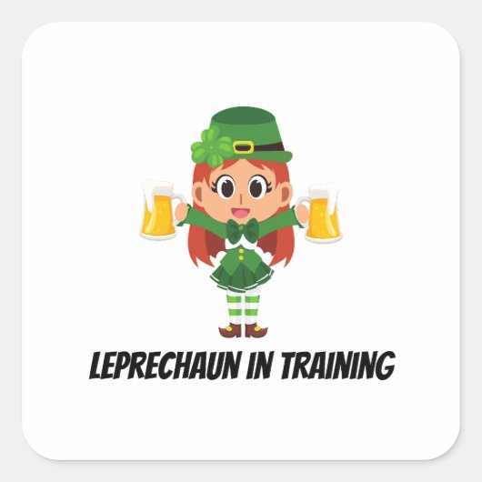 Funny Leprechaun スクエアシール (正面)