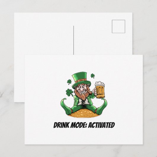 Funny Leprechaun ポストカード (正面/裏面)