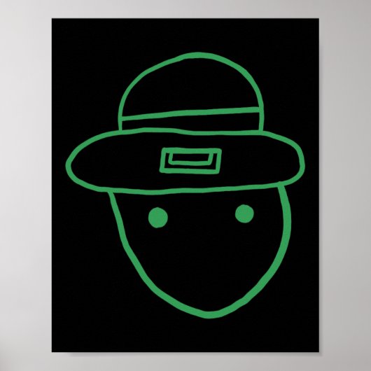 Funny Leprechaun Amateur Sketch Meme Irish St Patr ポスター (正面)