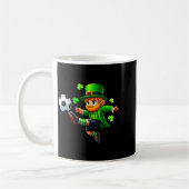 Funny Leprechaun Irish Soccer St Patricks Men Boy  コーヒーマグカップ (左)