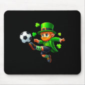 Funny Leprechaun Irish Soccer St Patricks Men Boy  マウスパッド (正面)