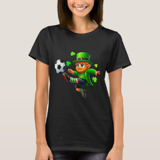 Funny Leprechaun Irish Soccer St Patricks Men Boy  Tシャツ