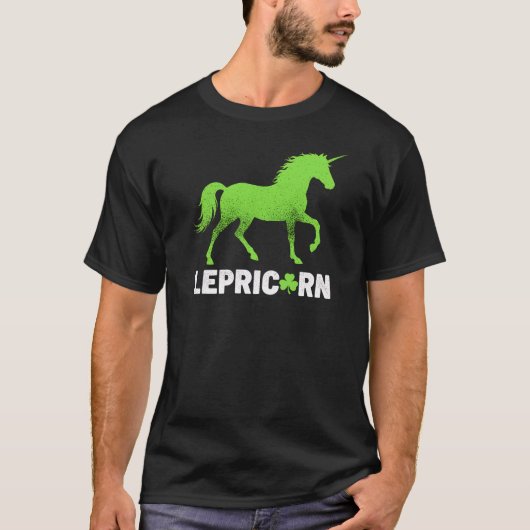Funny Lepricorn St Paddy's Unicorn Art Tシャツ (正面)