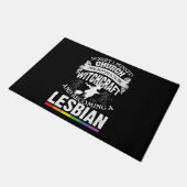 Funny Lesbian Witch Pride Feminist LGBT ドアマット (アングル)