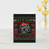 Funny Let It Flow Anatomy Heart Cardiac Nurse Grou カード (黄色い花)