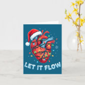 Funny Let It Flow Heart Anatomy Nurse Christmas  カード (黄色い花)