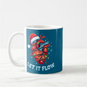 Funny Let It Flow Heart Anatomy Nurse Christmas  コーヒーマグカップ (左)