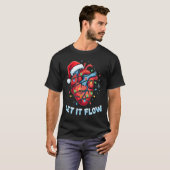 Funny Let It Flow Heart Anatomy Nurse Christmas Tシャツ (正面フル)