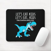 Funny Lets Eat Kids Punctuation Saves Lives Dinosa マウスパッド (マウス)