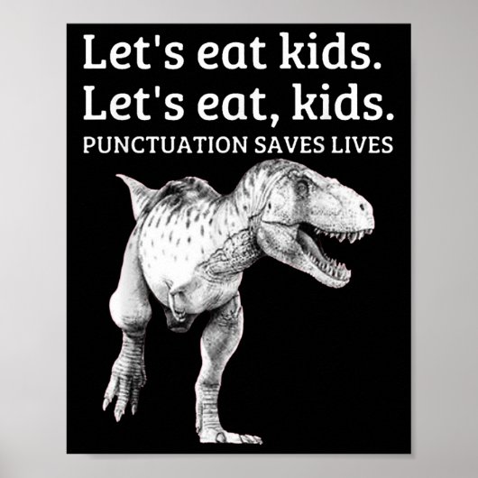 Funny Lets Eat Kids Punctuation Saves Lives Gramma ポスター (正面)