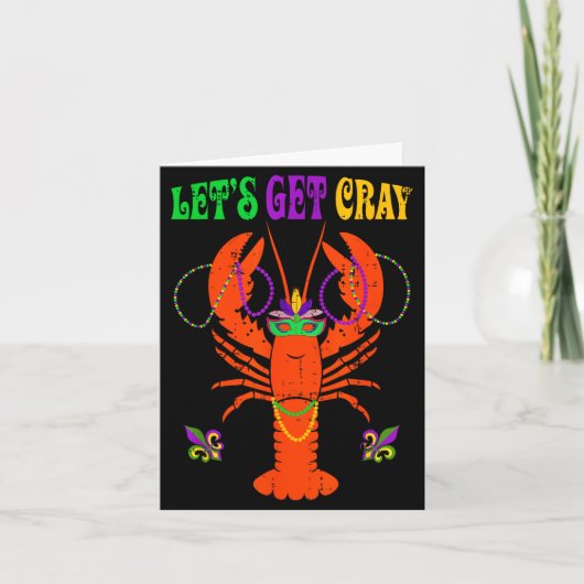Funny Lets Get Cray Crawfish - New Orleans Funny M カード (正面)