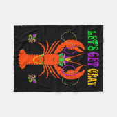 Funny Lets Get Cray Crawfish - New Orleans Funny M フリースブランケット (正面(横))