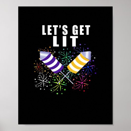 Funny Let's Get Lit - Independence Pun Classic ポスター (正面)