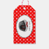 Funny Let's Go! for a Walk Pekingese Dog (black) ギフトタグ (正面)