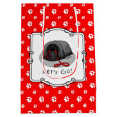 Funny Let's Go! for a Walk Pekingese Dog (black) ミディアムペーパーバッグ (裏面)