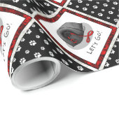 Funny Let's Go! for a Walk Pekingese Dog (black) ラッピングペーパー (ロールコーナー)